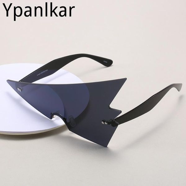 

sunglasses 2021 funny personality one big frame arrow glasses fashion ocean color women uv400, White;black