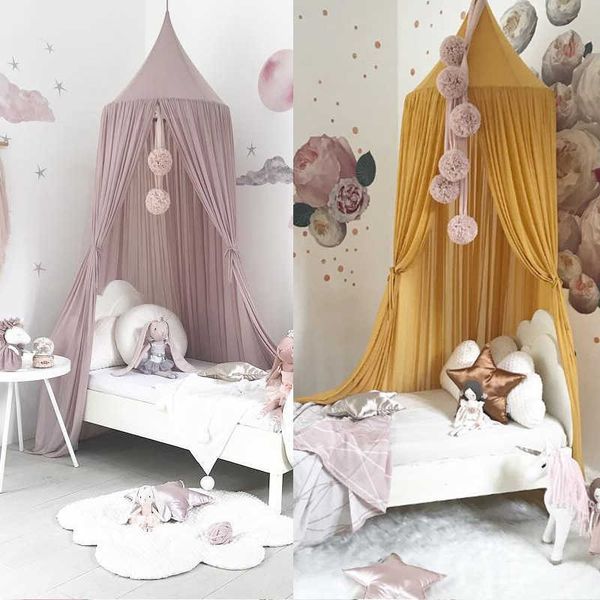 Nova Princesa Nórdica Princesa Chiffon Crianças Quarto Bebê Quarto Dossel Mosquito Net Cortina Cama de Cúpula Tenda