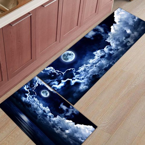 

night moon cloud sea kitchen rug bedroom entrance doormat home floor decor carpet bathroom anti-slip carpets