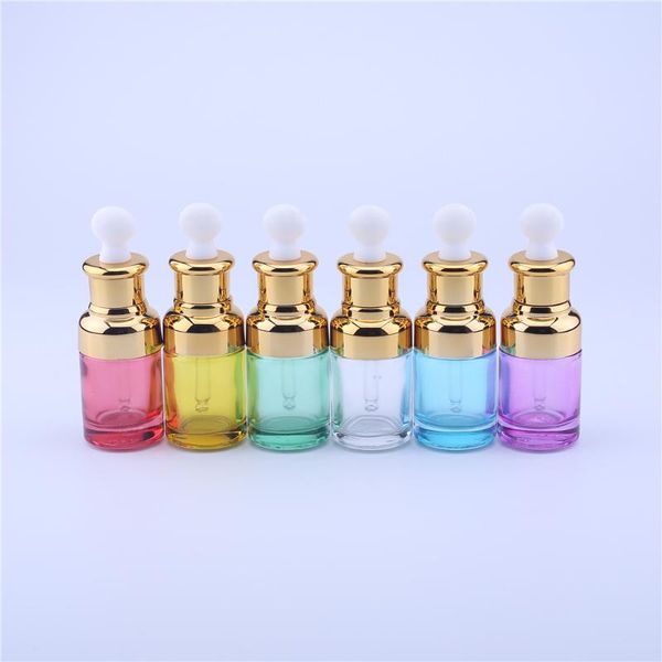 

storage bottles & jars 10pcs/lot 30ml colored red yellow blue green purple 1oz cosmetic glass dropper essential oil bottle