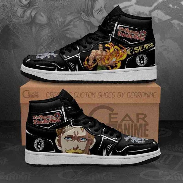 

canor sneakers seven deadly sins custom anime sho, Black
