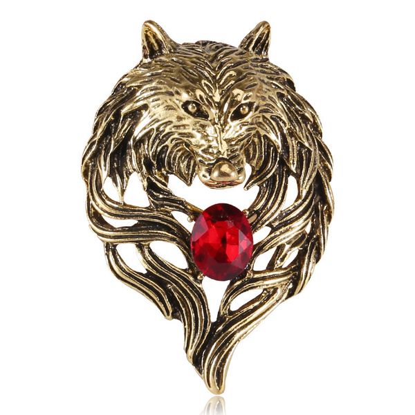 

factory haughty wolf head brooch men's personality coat suit brooch animal pin pendant dual purpose christmas