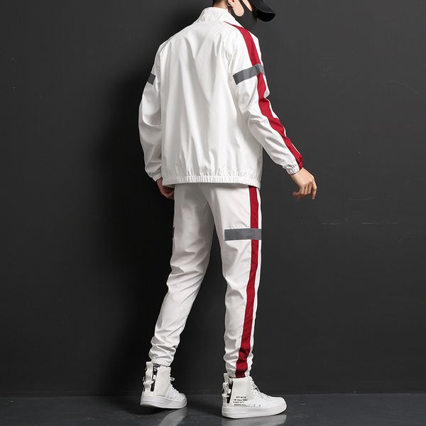 

men's tracksuits sweatshirt and trousers, sports shirt casual for training, harajuku style, spring fall, nhm0, Gray