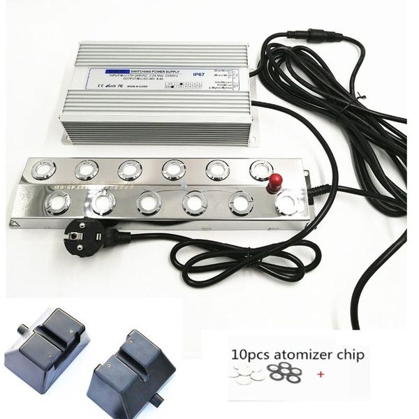 

humidifiers dc 48v 9kg/h 12 head humidifier with 220v waterproof power supply including float chamber and 10pcs atomizer chips