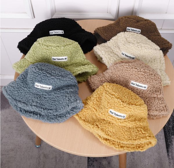 

autumn and net red basin baby the same lamb plush fisherman hat women's winter version versatile teddy hat fashion, Yellow