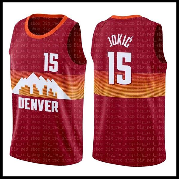 

15 nikola mens jersey jokic basketball jerseys jamal 27 murray ja 12 morant jersey red black blue white green grey 2021 899898, Black;red
