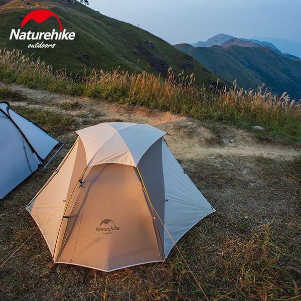 

naturehike camping tent 2 persons outdoor 20d nylon waterproof 4000+ windproof ultralight hiking with mat tents and shelters
