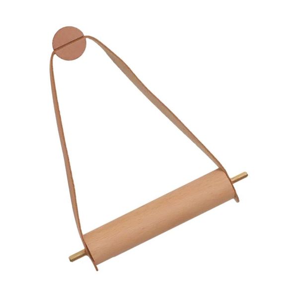 

toilet paper holders 1pc wooden roll rack tissue bathroom stand (brown)