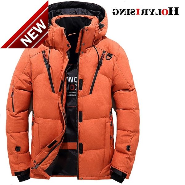 

down homme coat thicken winter jackets zipper coats for men white duck down hooded overcoat 4 colour m-3xl 18482-55, Black