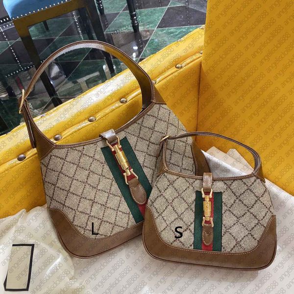 

Women Jackiee 2021 small denim canvas hobo It bag with SN Box removable extendable shoulder straps letters print top quality handbags, Denim-samll 19cm