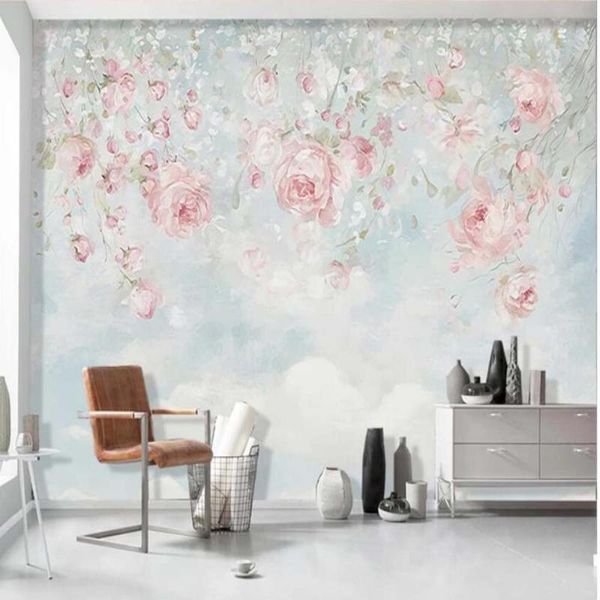 

wallpapers european 3d flower wallpaper mural for living room wedding wall decor paper rolls hand painting floral murals custom