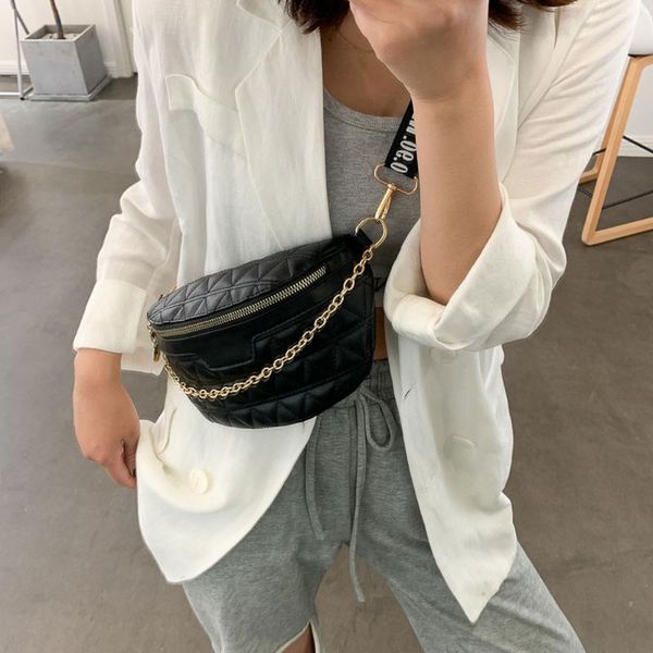 

waist bags women's trend belt bag fashion shoulder leather chest female luxury messenger handbag casual ladies chain purse