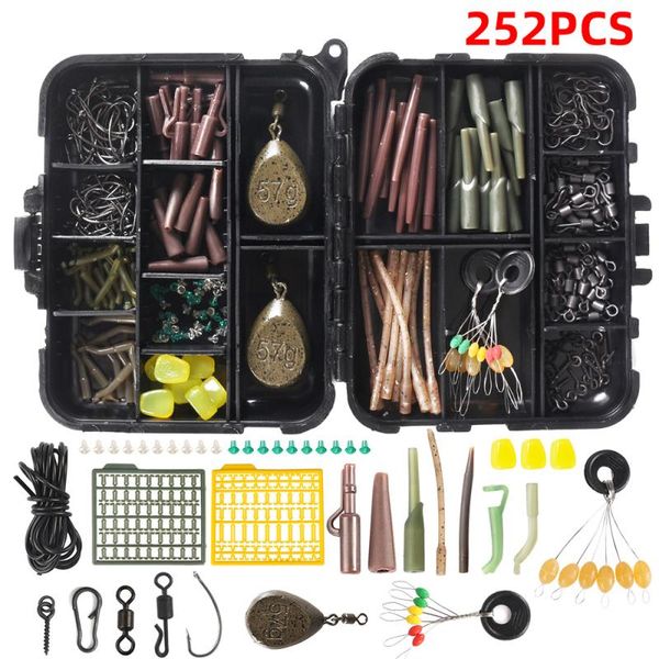 

264/254/252/223/188pcs fishing tackle boxes accessories kit case fish hook bait parts set