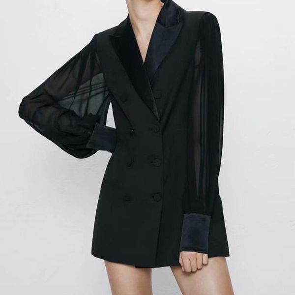 

arrival spring autumn women dresses 2021 solid black fashion ladies loose office splicing dress elegant girls causal outfits casual, Black;gray