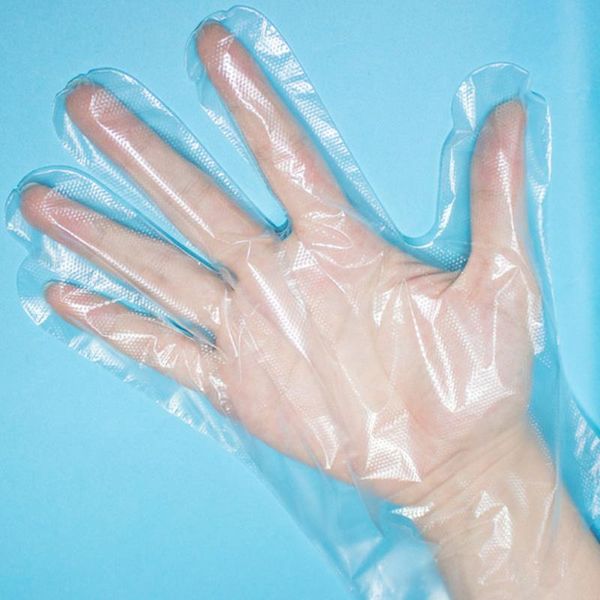 

disposable gloves 4 bags 400pcs transparent pe eating film for home store restaurant (1 bag 100pcs
