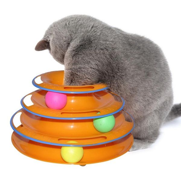 

funny cat pet toy toys intelligence triple play disc balls ball pets green orange pink juguetes para gatos