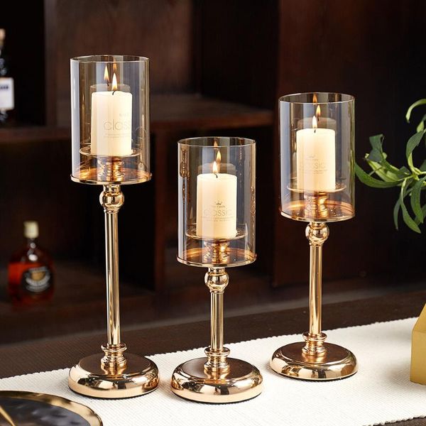 

european metal candle lantern gold holders table decor wedding centerpieces center candlesticks parties home