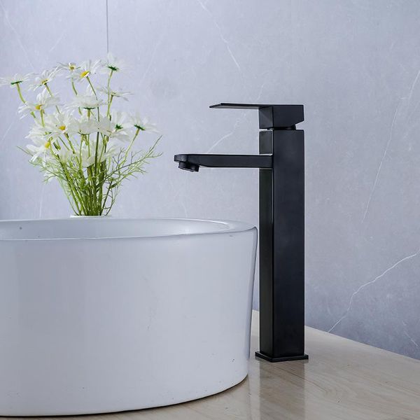 

stainless steel basin faucet bathroom accessories square black water tap sink faucets cn(origin)