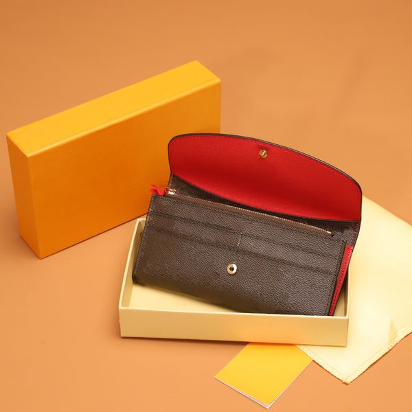 Scatola originale Portafoglio in pelle Donna Pochette di lusso Hasp Lungo Litchi Modello Portamonete Marca femminile Colori solidi Moda Telefono sottile Regalo per ragazze