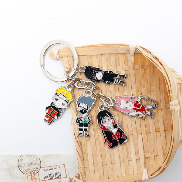 

classice anime trinket keychain cartoon figures pendant keyrings men women children car bags keyholder metal charms key chains, Silver