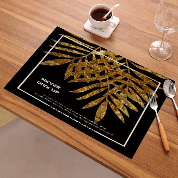 

mats & pads bronzing print plant placemats bowls mat coasters western food restaurant tea towel cloth environmental protection flax material