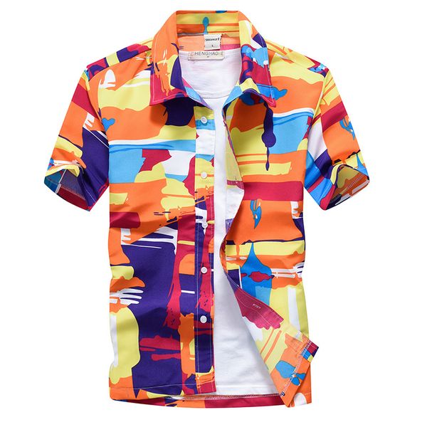 

surfing casual design hawaiian style men's short-sleeved shirt geometric printing party beach daily casual lapel, White;black