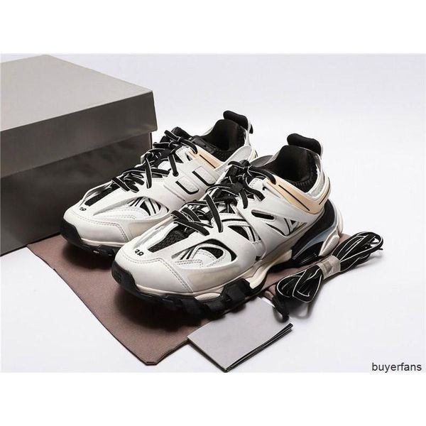 

2021 triple s 3.0 jogging shoes tess gomma maille white/orange track worn out men's and women's three-generation hop999