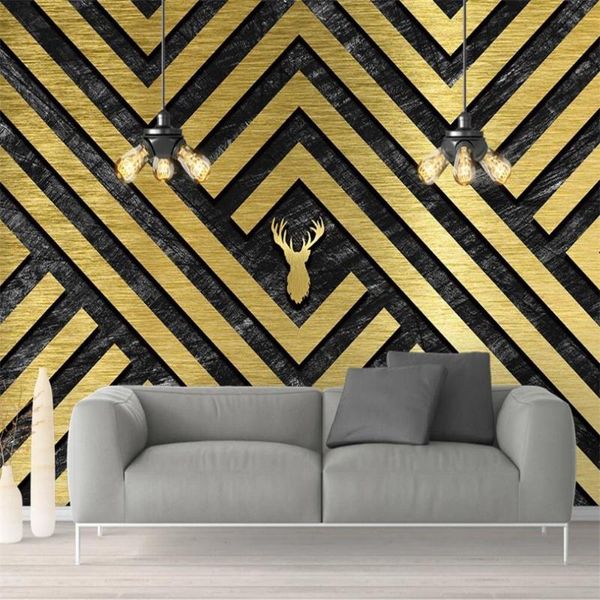 

wallpapers drop custom large wallpaper mural golden gold foil geometric figure modern art wall decoration painting