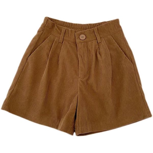 

women's shorts winter style korean students loose casual high waist solid color corduroy wide leg women, White;black