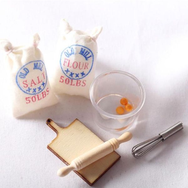 

decorative objects & figurines dollhouse miniature kitchen flour salt bags eggbeater rolling pin decoration accessories simulation toys
