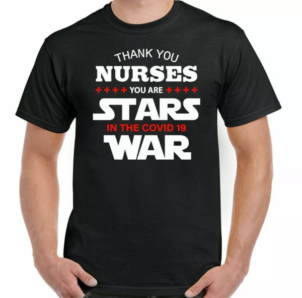 

thank you nurse t-shirt, quarantine, lockdown, nhs, medic, mens,, White;black