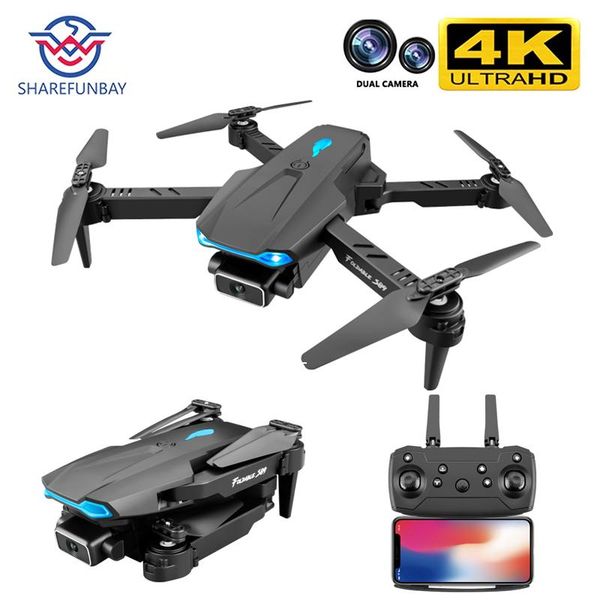 

pro drone 4k hd dual camera visual positioning 1080p wifi fpv dron height preservation rc quadcopter vs v4 drones