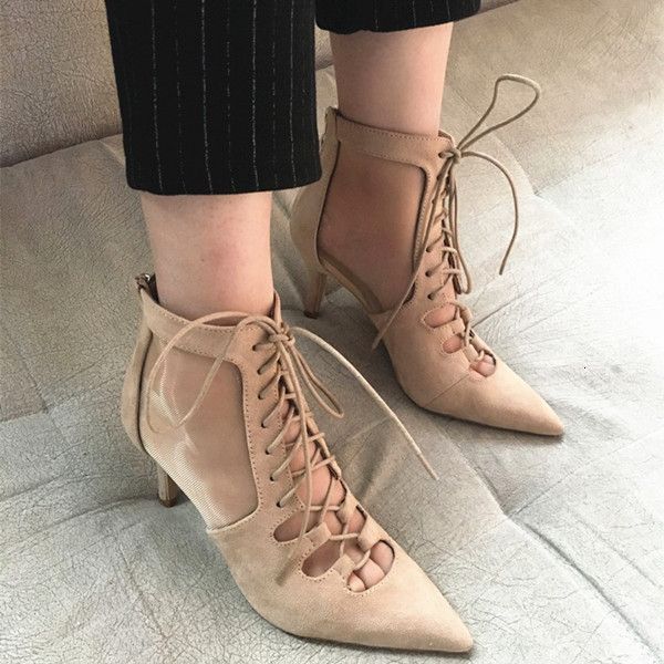 

boot camuroza black women short in knives out of pointy foot shoes lace up ankle high leather ladies boots