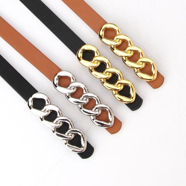 

belts fashion all-match ladies belt spring and summer dress coat decoration jeans thin chain type plate buckle pin, Black;brown
