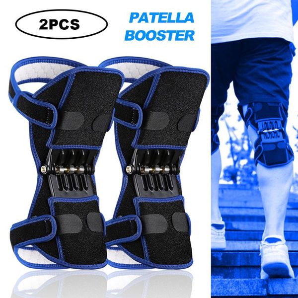 

elbow & knee pads joint support breathable non-slip power lift powerful rebound brace spring force, Black;gray