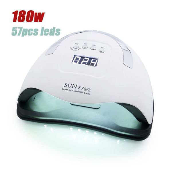 

nail dryers 180w sunx7 max uv led lamp dryer for all gels 57 leds polish sun light timer 10/30/60s