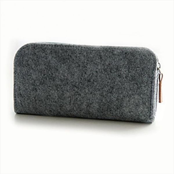 

felt zipper cosmetic makeup bag students pencil case pen girls boys stationery organizer school supplies large capacity