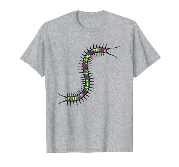 

centipede autism awareness kids worm puzzle day mom gift t-shirt, White;black
