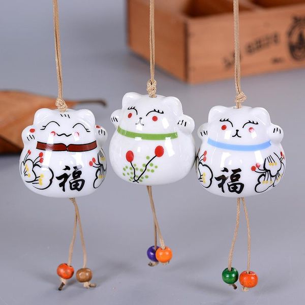 

decorative objects & figurines ceramic lucky cat pendant wind chimes car ornament hanging figurine home decor