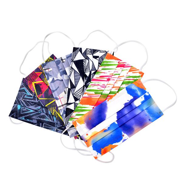 

three-layer color mask daily disposable printing 95 + melt blown face