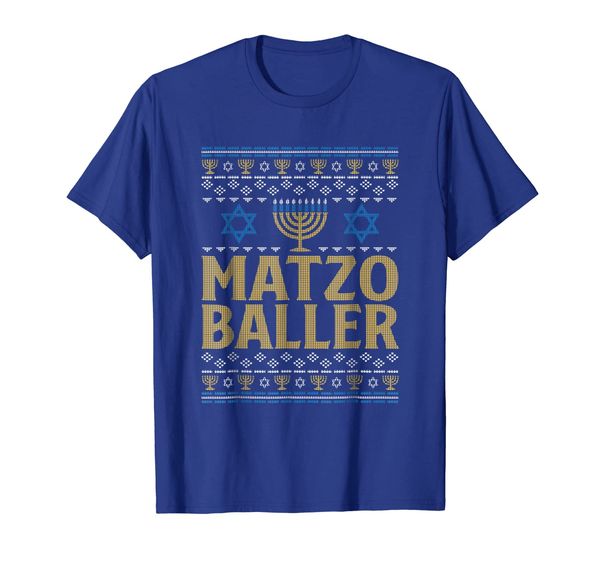 

matzo baller hanukkah jewish menorah ugly t-shirt, White;black