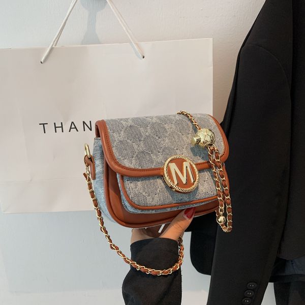 

oblique straddle bag female 2021 style contrast color saddle leisure single shoulder small simple