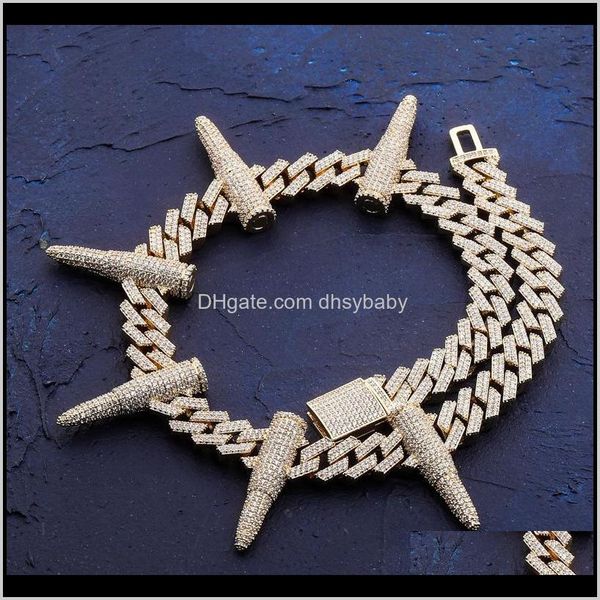 

necklaces & pendants drop delivery 2021 mens necklace hip hop chains jewelry men luxury designer choker bling diamond cuban link tennis chai, Silver