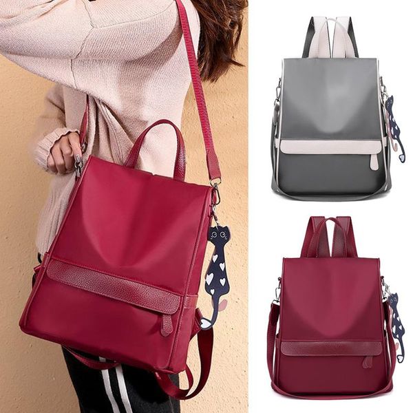 

outdoor bags fashion women backpack solid color shoulder bag for school lapshopping travel with strap k-