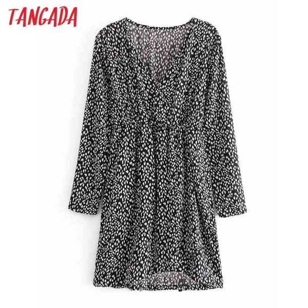 

fashion women leopard print long sleeve v neck ladies mini dress vestidos 3w26 210416, Black;gray