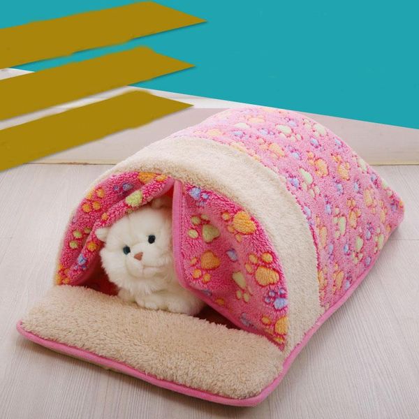 

cat beds & furniture bed winter removable warm sleeping bag deep sleep pet dog house cats nest cushion