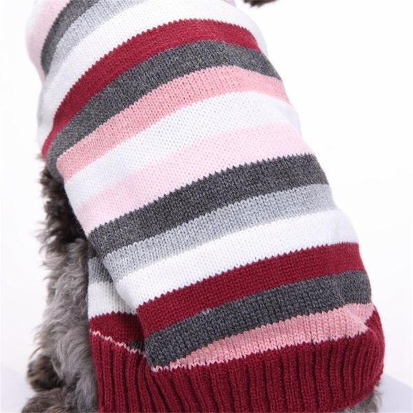 

dog apparel 2021 striped pet knitted jumper winter warm sweater puppy costume cat clothes buttons 9.11