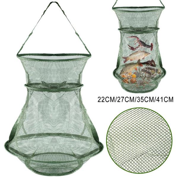 

fishing accessories sougayilang net 4 size foldable quick-dry mesh and stainless steel wire fish guard perfect gear for fishrman