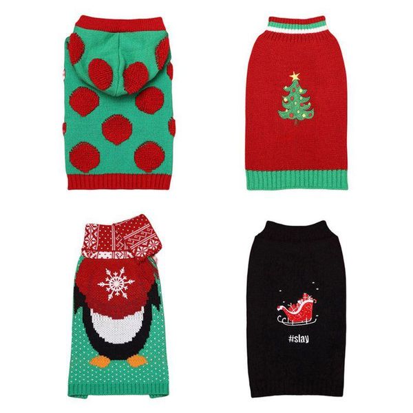 

dog apparel warm pet dogs clothes winter christmas sweaters for chihuahua bulldogs knitted puppy clothing pets pugs outfits