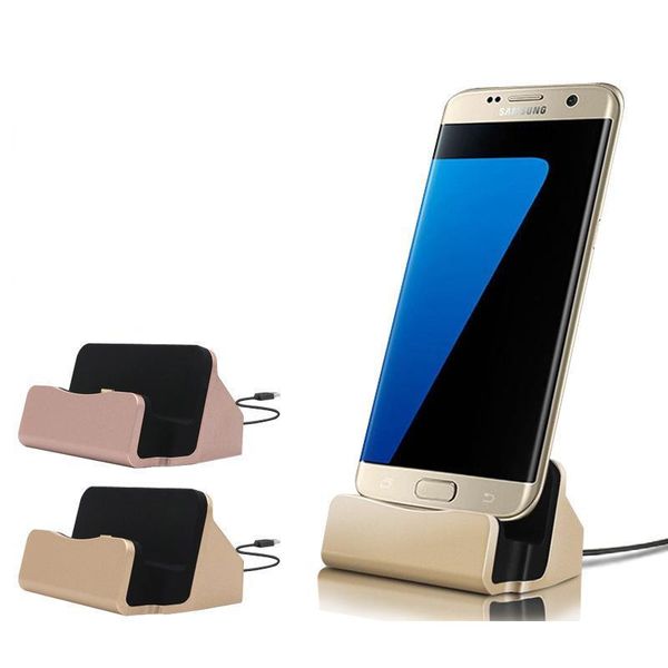 2021 Universal Micro Typ C Dock Ladestation Cradle Ladestation für Samsung Galaxy S6 S8 S10 Note 10 HTC Android Telefon